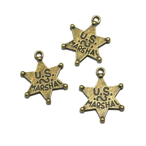 Zinc Alloy Jewelry Pendants, Hexagram, antique brass color plated, DIY 