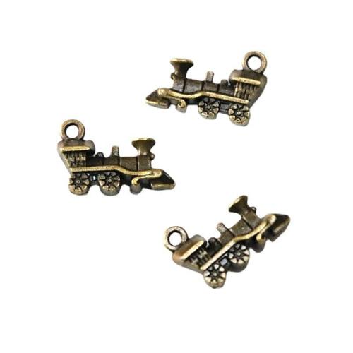 Zinc Alloy Jewelry Pendants, Train, antique brass color plated, DIY 