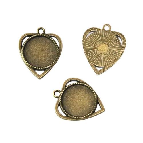 Pendentifs coeur en alliage de zinc, la couleur plaquée laiton antique, DIY Vendu par sac