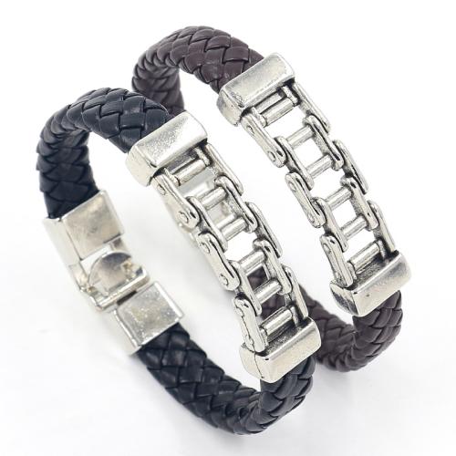 PU Leder Armband, mit Zinklegierung, Punk-Stil & unisex, keine, 210x11mm, verkauft von PC