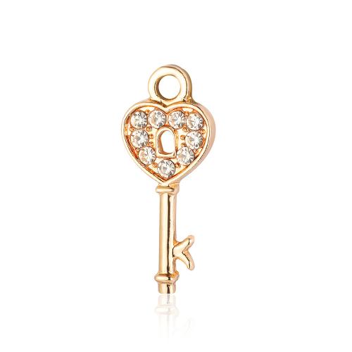 Zinc Alloy Key Pendants & with rhinestone [