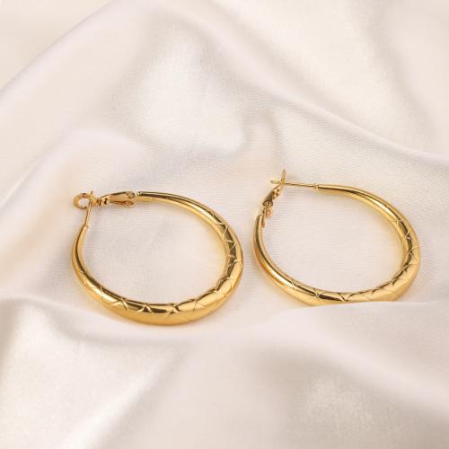 Stainless Steel Leverback Earring, 304 Stainless Steel, 18K gold plated, fashion jewelry & for woman, golden 