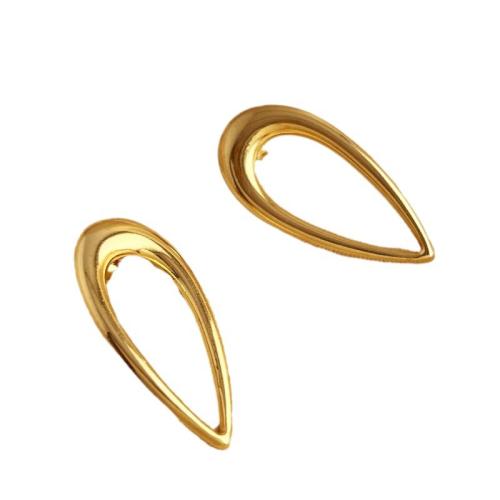 Stainless Steel Stud Earring, 304 Stainless Steel, 18K gold plated, fashion jewelry & for woman, golden 