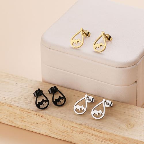 Stainless Steel Stud Earring, 304 Stainless Steel, Teardrop, Vacuum Ion Plating, fashion jewelry & for woman 