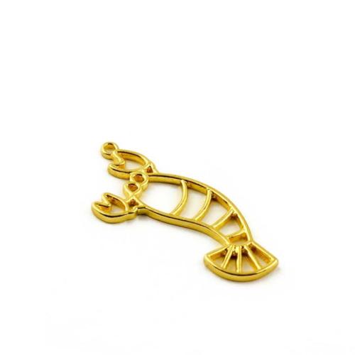 Zinc Alloy Animal Pendants, Lobster, gold color plated, DIY [