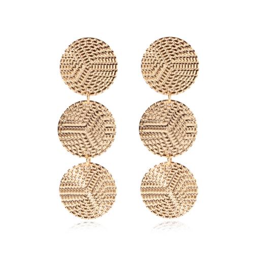 Zinc Alloy Drop Earring, Round, KC gold color plated, fashion jewelry & for woman 