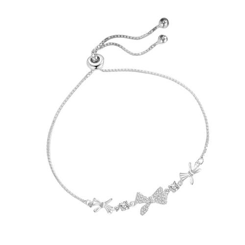 Cubic zirconia pavimenta la pulsera de plata de ley, plata de ley 925, con 3CM extender cadena, micro arcilla de zirconia cúbica & para mujer, más colores para la opción, longitud:aproximado 16 cm, Vendido por UD