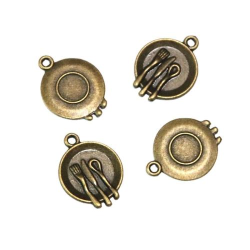 Zinc Alloy Jewelry Pendants, Tableware, antique brass color plated, DIY 