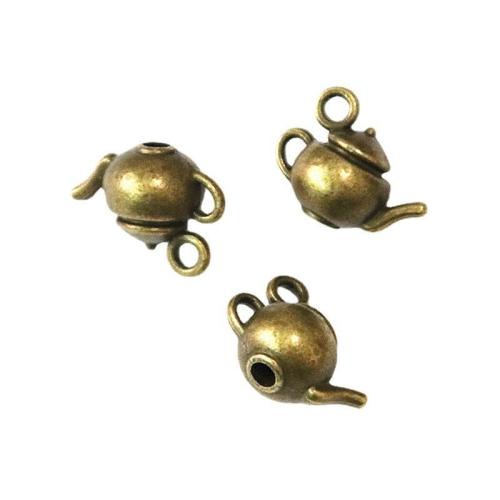 Zinc Alloy Jewelry Pendants, Teapot, antique brass color plated, DIY 