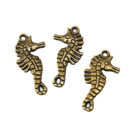 Zinc Alloy Animal Pendants, Seahorse, antique brass color plated, DIY [