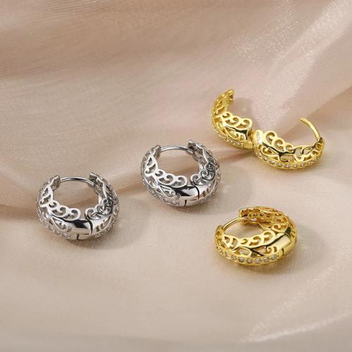 Cubic Zirconia Micro Pave Brass Earring, fashion jewelry & micro pave cubic zirconia & for woman 