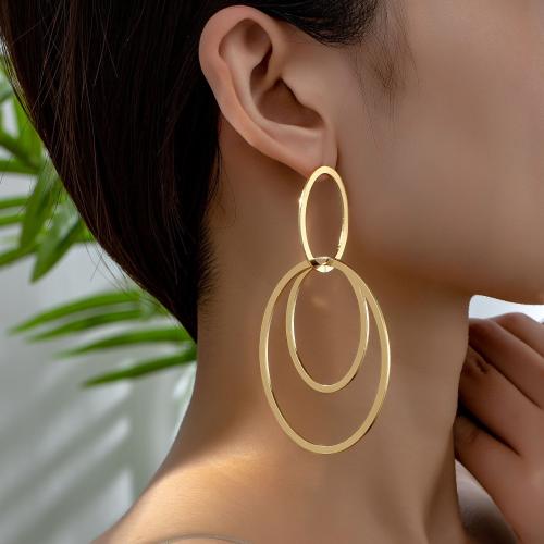 Zinc Alloy Drop Earring, plated, for woman, gold 