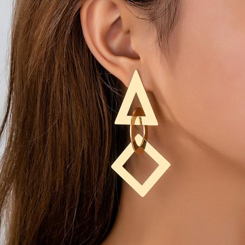 Boucle d'oreille goutte Zinc Alloy, alliage de zinc, Placage, pour femme, Or, Vendu par paire[