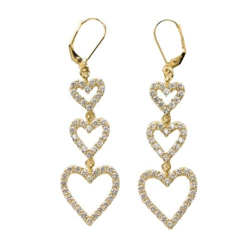 Cubic Zirconia Micro Pave Brass Earring, Heart, fashion jewelry & micro pave cubic zirconia & for woman 