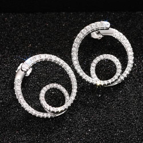 Cubic Zirconia Micro Pave Brass Earring, fashion jewelry & micro pave cubic zirconia & for woman, 20mm 