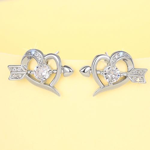 Cubic Zirconia Micro Pave Brass Earring, fashion jewelry & micro pave cubic zirconia & for woman 