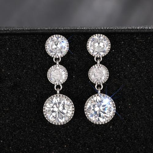 Cubic Zirconia Micro Pave Brass Earring, fashion jewelry & micro pave cubic zirconia & for woman 