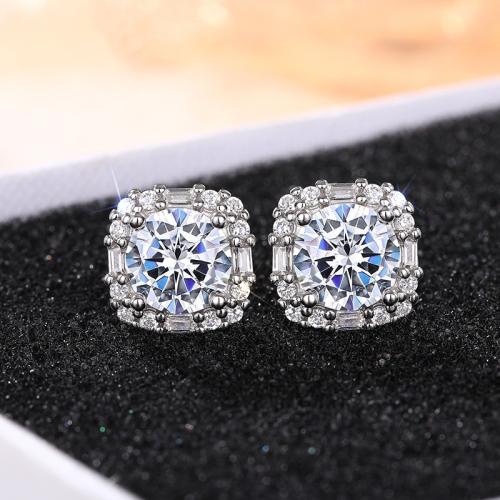 Cubic Zirconia Micro Pave Brass Earring, fashion jewelry & micro pave cubic zirconia & for woman, 11.5mm 