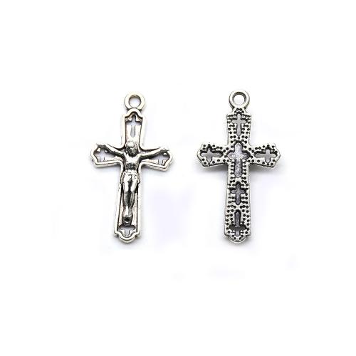 Zinc Alloy Cross Pendants, antique silver color plated, DIY [