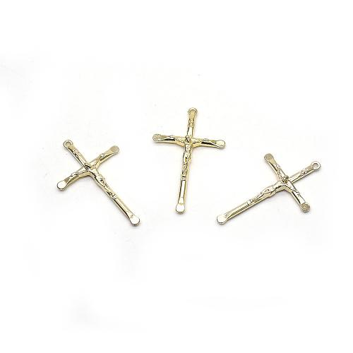 Zinc Alloy Cross Pendants, gold color plated, DIY 