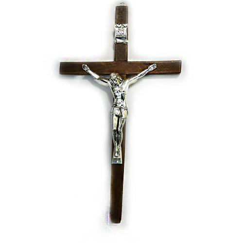 Wood Decoration, with Zinc Alloy, Cross, silver color plated, for home and office 