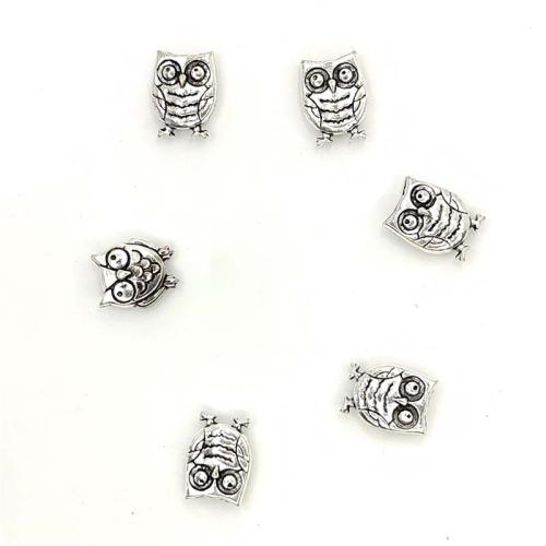 Zinc Alloy Animal Pendants, Owl, antique silver color plated, DIY 