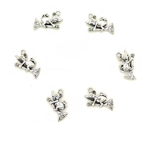 Zinc Alloy Animal Pendants, Mouse, antique silver color plated, DIY 