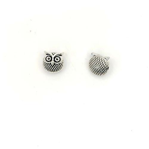 Zinc Alloy Animal Pendants, Owl, antique silver color plated, DIY 