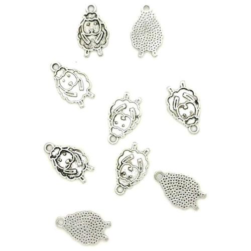 Zinc Alloy Animal Pendants, Sheep, antique silver color plated, DIY 