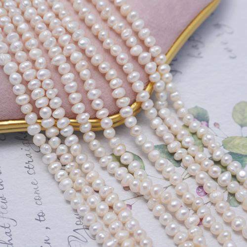 Potato Cultured Freshwater Pearl Beads, DIY, white, about：4-4.5mm Approx 38 cm 