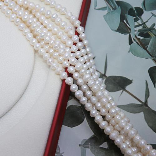 Potato Cultured Freshwater Pearl Beads, DIY, white, about：5-6mm Approx 38 cm 