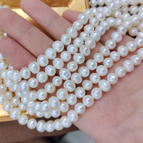 Potato Cultured Freshwater Pearl Beads, DIY, white, about：6-7mm Approx 38 cm 