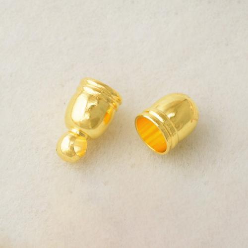 Brass Cord Tips, plated, DIY golden [