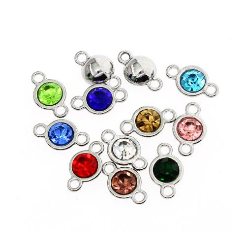 Rhinestone Zinc Alloy Connector, plated, DIY & with rhinestone [