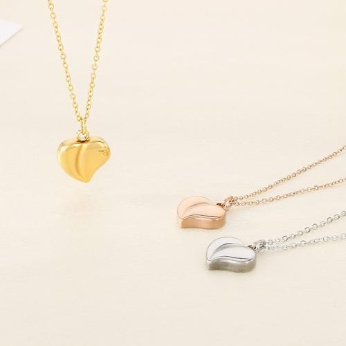 Stainless Steel Jewelry Necklace, 304 Stainless Steel, Heart, Vacuum Ion Plating, for woman 