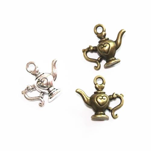 Zinc Alloy Jewelry Pendants, Teapot, plated, DIY 