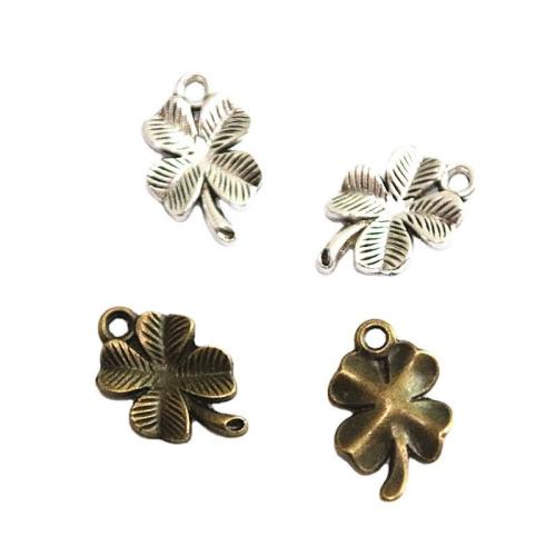 Zinc Alloy Clover Pendant, Four Leaf Clover, plated, DIY 