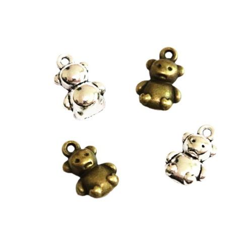 Zinc Alloy Animal Pendants, Bear, plated, DIY 