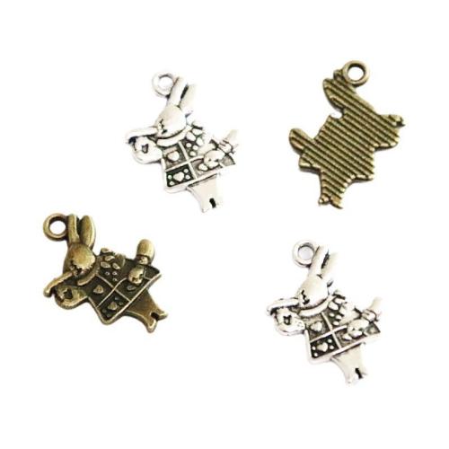 Zinc Alloy Animal Pendants, Rabbit, plated, DIY 