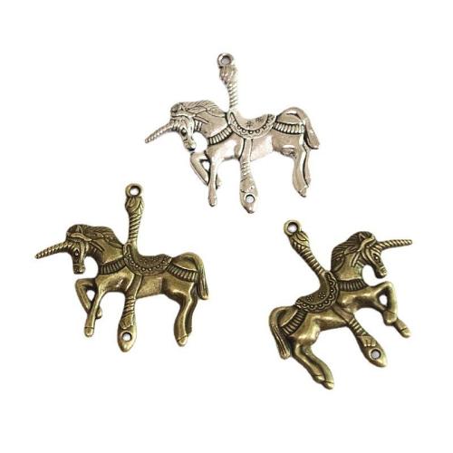 Zinc Alloy Animal Pendants, Unicorn, plated, DIY 