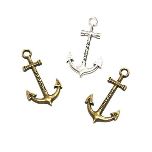 Zinc Alloy Ship Wheel & Anchor Pendentif, alliage de zinc, ancre, Placage, DIY, plus de couleurs à choisir Vendu par sac