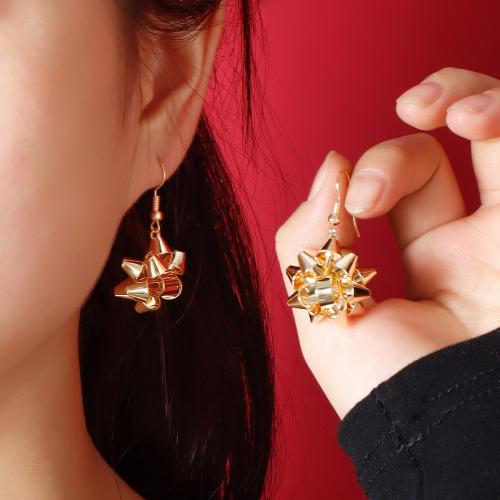 Zinc Alloy Drop Earring, with Cloth, gold color plated, Christmas jewelry & for woman & enamel, earring length 50-100mm 