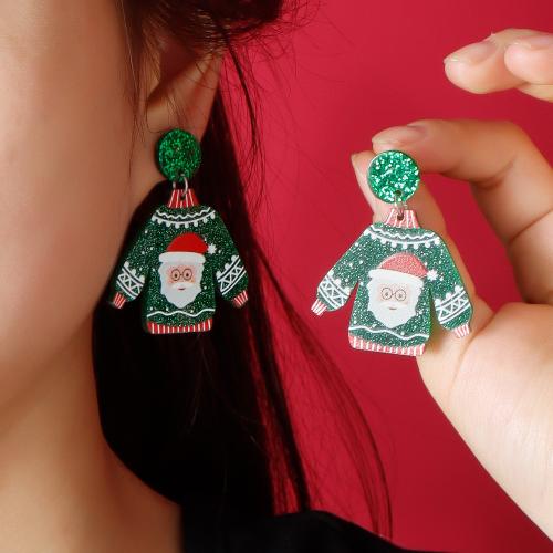 Acrylic Drop Earring, Garment, Christmas jewelry & for woman, earring length 40-60mm 