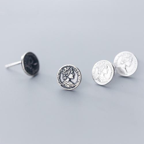 925 Sterling Silber Ohrstecker, rund, Koreanischen Stil & für Frau, keine, 9mm, verkauft von Paar