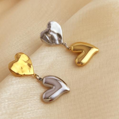 Stainless Steel Drop Earring, 304 Stainless Steel, Heart, fashion jewelry & for woman, 34mm 