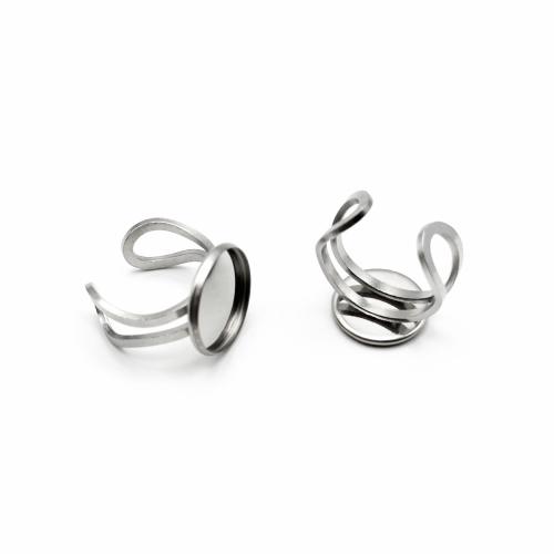 Stainless Steel Finger Ring Setting, 304 Stainless Steel, DIY original color 