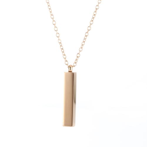 Cremation Jewelry Ashes Urn Necklace, 304 Stainless Steel, with 5cm extender chain, Rectangle, Vacuum Ion Plating, Unisex Approx 50 cm 