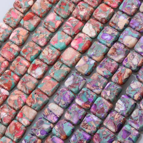 Impression Jasper Bead, Square, DIY 14mm Approx 38 cm, Approx 