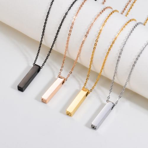 304 Stainless Steel Perfume Bottle Necklace, Rectangle, plated, Unisex 