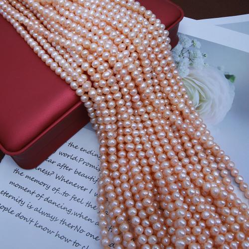 Natural Freshwater Pearl Loose Beads, Slightly Round, DIY mm Approx 38 cm 